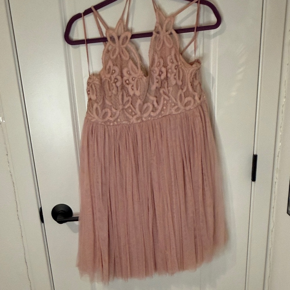Trixxi Blush Lace Detail Chemise